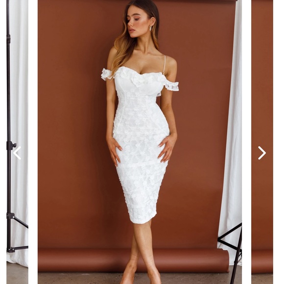 Selfie Leslie | Dresses | Matilda Frill Trim Lace Overlay Midi Dress Floral White | Poshmark Selfie Leslie | Dresses | Matilda Frill Trim Lace Overlay Midi Dress Floral White | Poshmark